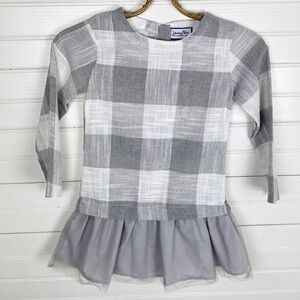 Girls Young and Free Apparel Check Tutu Tunic Size 6Y